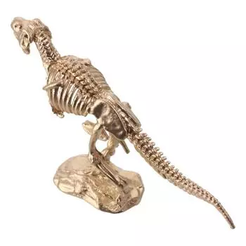 Золотая фигурка динозавра, высококачественное цельнометаллическое мини-украшение в виде динозавра 13*6,5*3 см, водонепроницаемое прочное украшение для дома светло-серый