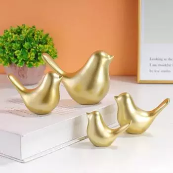 Золотая фигурка птицы в скандинавском стиле, очаровательное гладкое животное, статуя птицы, миниатюрная скульптура, украшение для рабочего стола, товары для вечеринок M