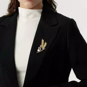 Золотая изысканная пшеничная брошь-ухо, булавки для воротника, броши для костюма, ювелирные изделия