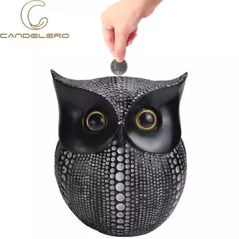 Золотая копилка для денег, сейф, копилка для монет, автомат для конфет, статуэтки совы из смолы, украшения, скульптуры, стол