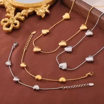 Золотая любовь бисерная легкая роскошная цепочка на ключицу женский дизайн титановая сталь покрытая 18-каратным золотом ожерелье ювелирные изделия