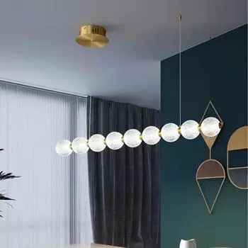 Золотая люстра светодиодный подвесной светильник скандинавские линейные люстры домашний декор подвесной светильник креативный свет для гостиной столовой Warm White