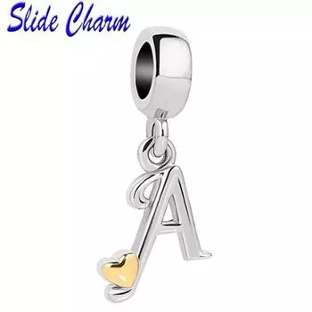 Золотая маленькая буква «любовь» AZ подвеска с подвеской в виде бусины, браслет с подвесками для женщин, оригинальное изготовление ювелирных изделий своими руками темно-синий