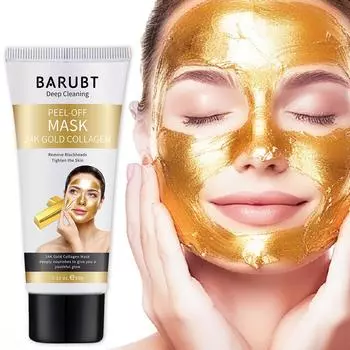 Золотая маска с 24-каратной золотой фольгой, отшелушивающее средство для удаления черных точек и акне, глубокое очищение для сокращения волос 1