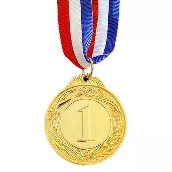 Золотая медаль 5 см с шейной лентой для победителей марафонских игр с мячом
