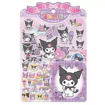 Золотая наклейка Sanrio Kuromi, разные цвета, 1 шт.