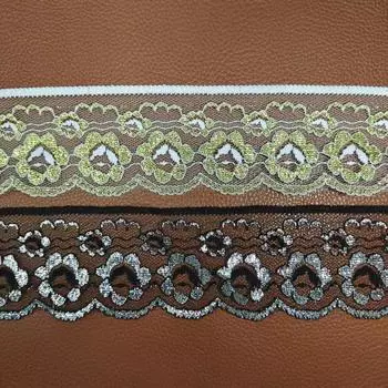 Золотая нить неэластичного полиэстерового кружева для одежды, штор, игрушек, аксессуаров ручной работы DIY