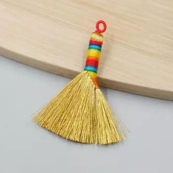 Золотая нить, серебряная нить, разноцветная нить, браслет, плетеная нить, золотая ручка-стрела, золотая нить, бахромчатое ухо, ручная обмотка красной веревкой gold broom