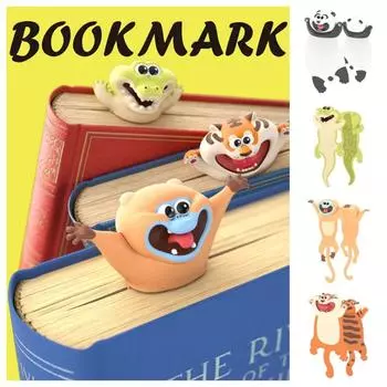 Золотая обезьяна раздавленная закладка для книг животное тигр панда закладка 3D мультяшный маркер для книг любители чтения Panda
