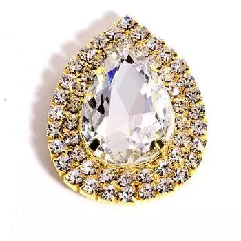 Золотая основа с серебряным основанием, стеклянная капля воды, овальный конский глаз, корсаж, брошь, пряжка, аксессуары для одежды своими руками Corsage