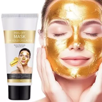 Золотая отшелушивающая маска, Золотая отшелушивающая маска против морщин, Золотая маска для лица, Уменьшает мелкие морщины, Очищает поры