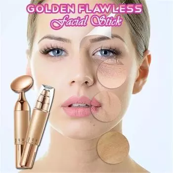 Золотая палочка для лица, электрический массажер для глаз, вибрация для лица, уход за глазами золотой