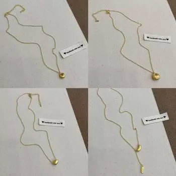 Золотая подвеска в виде бобов акации 2024 года: Элегантный, современный стиль для женщин Chinese character золотой