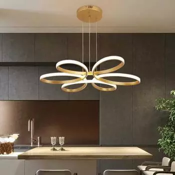 Золотая подвесная люстра Stella Led