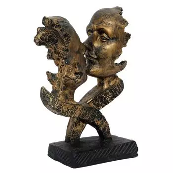 Золотая полирезиновая античная отделка Женщина и мужчина целуются, декоративная парная работа ручной работы - элегантный домашний декор золотой