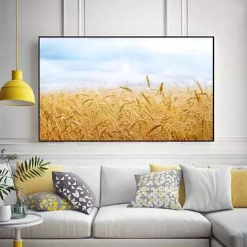 Золотая пшеница Холст Картина Современное украшение дома Холст Картина Гостиная Спальня Декоративная живопись Кукурузное поле Настенное искусство 21*30cm