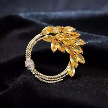 Золотая пшеница Хуанхуа Брошь Высококачественная женская изысканная легкая роскошная брошь в виде уха пшеницы Нишевый дизайн булавка аксессуары для костюма