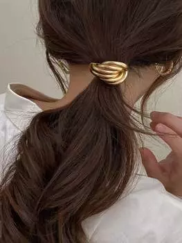 Золотая резинка для волос, аксессуары для волос для взрослых, резинка для хвоста, золотая металлическая резинка для хвоста 1 шт. Хэллоуин 4 Small Circles