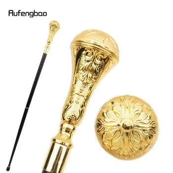 Золотая роскошная цветочная круглая ручка, модная косплейная трость для вечеринки, декоративная трость, элегантная набалдашник для посоха, трость 93 см