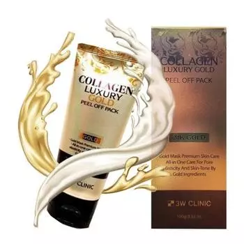 Золотая роскошная упаковка от черных точек 100 г 24K Peel Off Dead Cell 3 Collagen, 1 шт.