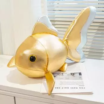 Золотая рыбка Счастливый Кои Животные Плюшевые Игрушки ПУ Кожа Золотая рыбка Мультяшные Куклы-Сифты Подарки на День рождения Детям Декор Подушка для бросания Домашний декор about 40cm