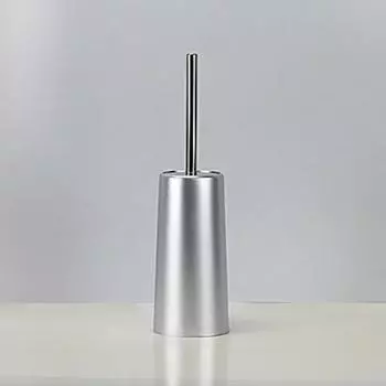 Золотая щетка для унитаза с держателем Щетка для унитаза Набор щеток для чистки ванной комнаты Аксессуары для ванной комнаты Бытовая чистка пола серебряный