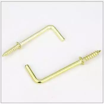 Золотая/серебряная L-образная рама из сплава «Овечий глаз» 20 шт., 7 стилей, вешалка для комода, крючки для чашек, прямоугольные винты, железо 1/2 20*7*1.9mm золотой