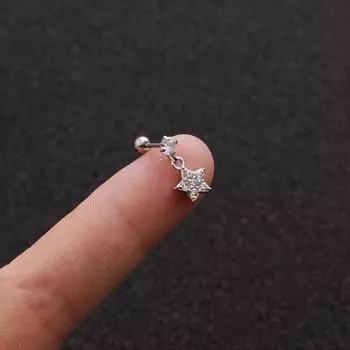 Золотая Серебряная Серьга-гвоздик с крестом и короной, сплав, цветок, сердце, кристалл, для женщин и девочек, пирсинг, ухо, циркон, луна, звезда, 1 шт., серьги-капли, свадьба