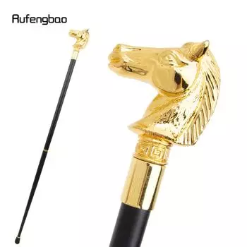 Золотая скаковая лошадь с щетиной, модная трость для ходьбы, декоративная косплейная вечеринка, модный посох для ходьбы 93 см
