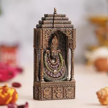 Золотая статуэтка Господа Кхату Шьяма Баба Джи ручной работы - благоприятный религиозный идол Бога для дома, офиса, храма - идеальный подарок для преданных