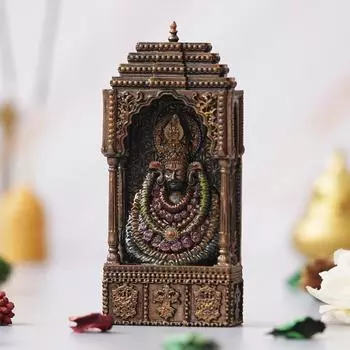 Золотая статуэтка Господа Кхату Шьяма Баба Джи ручной работы - благоприятный религиозный идол Бога для дома, офиса, храма - идеальный подарок для преданных