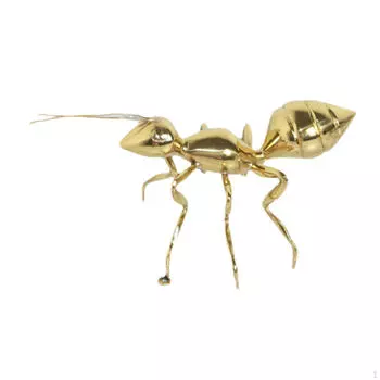 Золотая статуэтка муравья, металлическая статуэтка, декоративная скульптура животного для домашнего офиса S