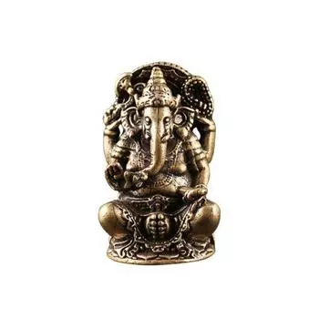 Золотая статуя Господа Ганеши Будда Слон индуистский Бог Скульптура Статуэтки Смола украшения для дома и сада Статуи Будды для дома