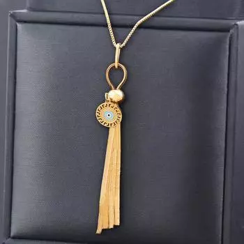 Золотая струящаяся подвеска из титана и титановой стали, цепочка на ключицу