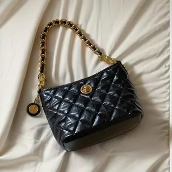 Золотая сумка-тоут из серебра и золота, женская, 2024 года, новая сумка для поездок на работу, сумка-мессенджер на цепочке