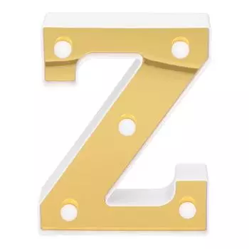 Золотая светодиодная лампа ZShape в виде буквы алфавита, свадебное украшение на Рождество, теплый белый цвет