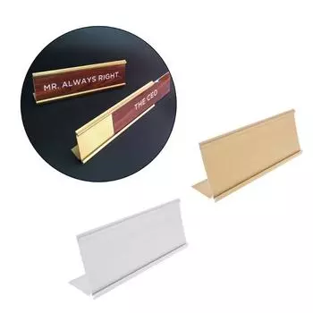 Золотая табличка из алюминиевого сплава с именем для офиса и школы 9x24 см серебряный