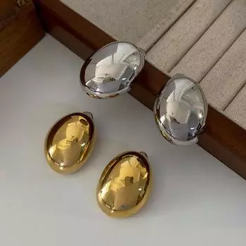 Золотая заклепка Высокого класса Большая гальваническая трехмерная яйцевидная трехмерная простая атмосфера преувеличенная золотой