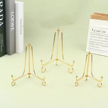 Золотая железная витрина, кронштейн для рукоделия, держатель для книги, пьедестал для фото, чаша, рамка для тарелок, стеллаж для тарелок, мольберт, украшение для хранения