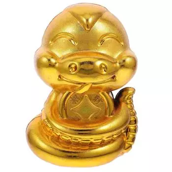 Золотая змея Копилка Зодиакальный знак Животное Банка для денег Слиток Контейнер для сбережений Пластиковый держатель