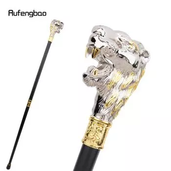 Золотисто-белая голова льва с усами модная трость декоративная косплей винтажная модная трость посох 94 см