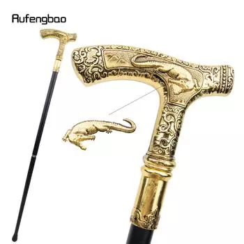 Золотисто-белая крокодиловая роскошная трость для вечеринок, модная элегантная трость, декоративная трость с набалдашником 89 см