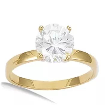 Золотисто-белый позолоченный солитер - 8 мм (4 зубца)