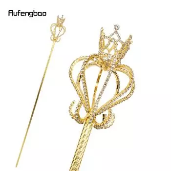 Золотисто-белый сплав, Корона, сказочные палочки для девочек, палочки принцессы для детей, палочка ангела, карнавальный костюм, свадьба, день рождения, 91 см золотой