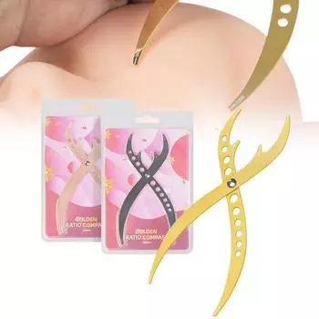 Золотисто-черный линейка для бровей, компас, нержавеющая сталь, штангенциркуль для микроблейдинга, пропорции, трафарет для бровей, позиционирование, измерительные инструменты розового золота