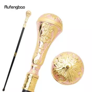 Золотисто-розовая роскошная круглая ручка модная трость для вечеринки декоративная трость элегантная набалдашник трость 90 см
