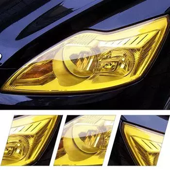Золотисто-желтый свет ПВХ автомобильные фары задние фары пленка противотуманные растягивающиеся авто задние фары тонировочные наклейки автомобильные световые пленки автомобильный стиль L жёлтый