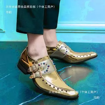 Золотистые мужские синие туфли Enchantress Trend Ghost Fire Youth Casual Leather Shoes Summer 31