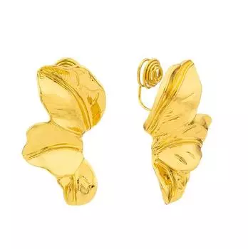 Золотистый лист ретро нерегулярный безушной противомоскитный катушка ушной зажим без прокола