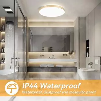 Золотистый светодиодный потолочный светильник 220 В, пылезащитный потолочный панельный светильник для ванной комнаты, декор гостиной, ультратонкие потолочные светильники Cold Light